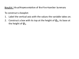
Boxplot: Visual Representation of the Five-Number Summary
