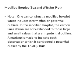 Modified Boxplot (Box and Whisker Plot)