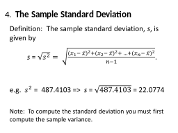 4.  The Sample Standard Deviation