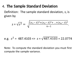 4.  The Sample Standard Deviation