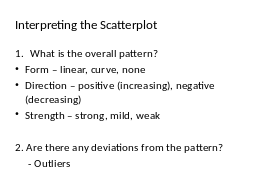 Interpreting the Scatterplot