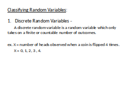 Classifying Random Variables: