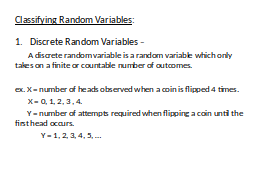 Classifying Random Variables: