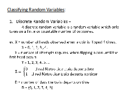 Classifying Random Variables: