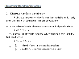 Classifying Random Variables:
